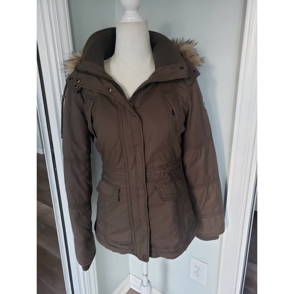 Rare AE Vintage green faux fur lined utility coat - Picture 8 of 9